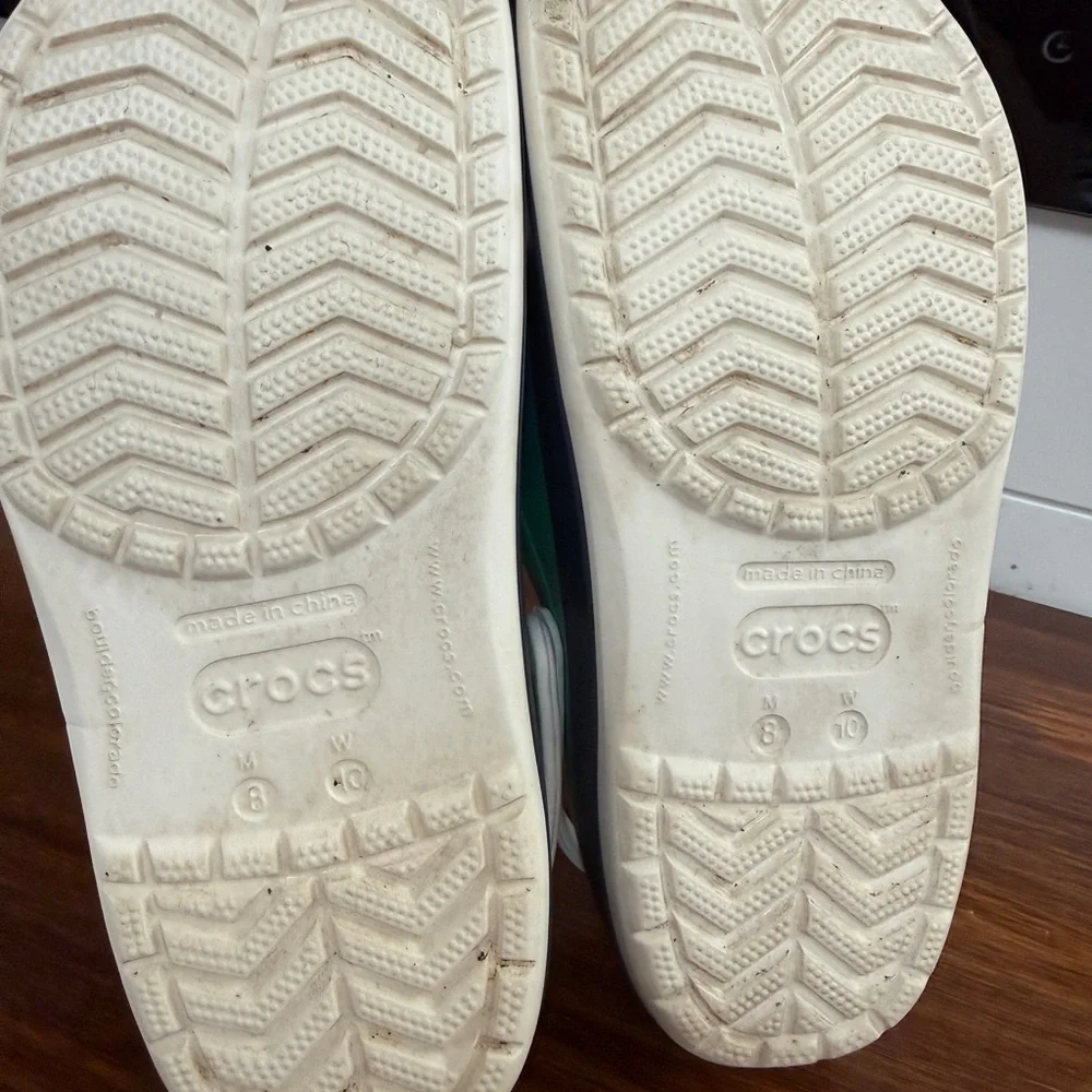 Crocs Classic Tropical Palm Tree Clogs Unisex M8 / W10 Blue Beach Summer Slip On - Picture 9 of 10